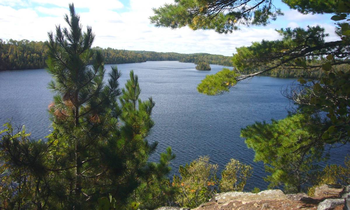 Hiking trail view of lake