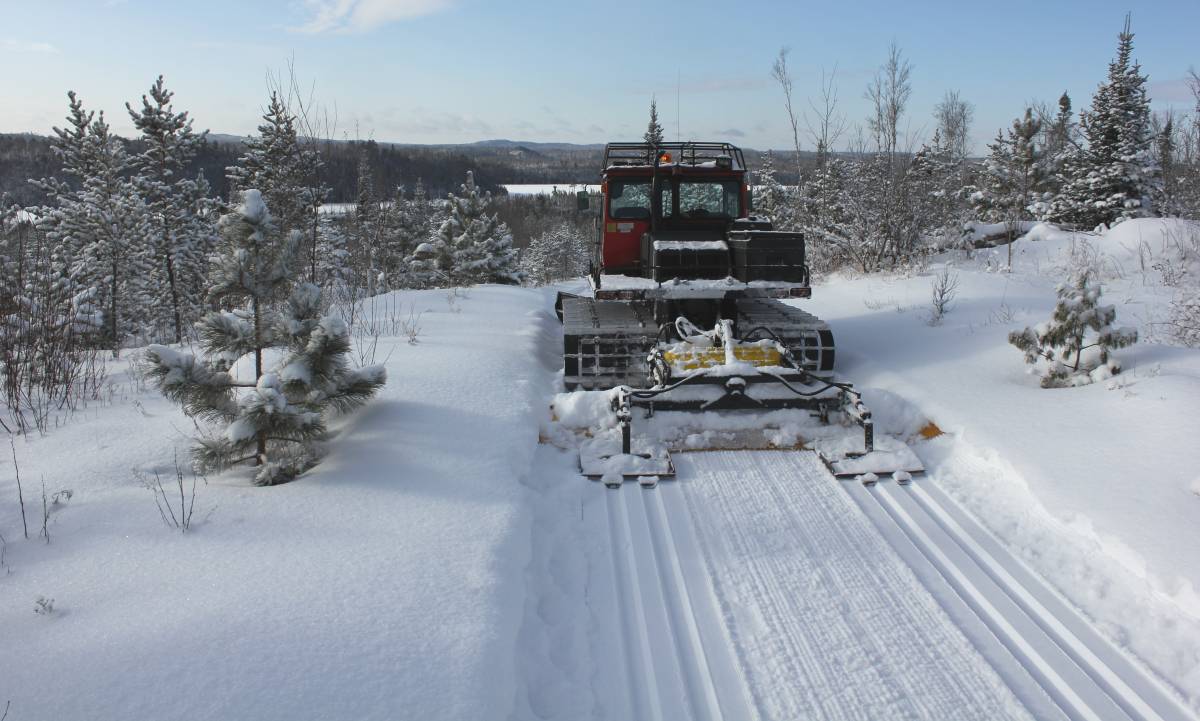 Ski Trail groomer at work