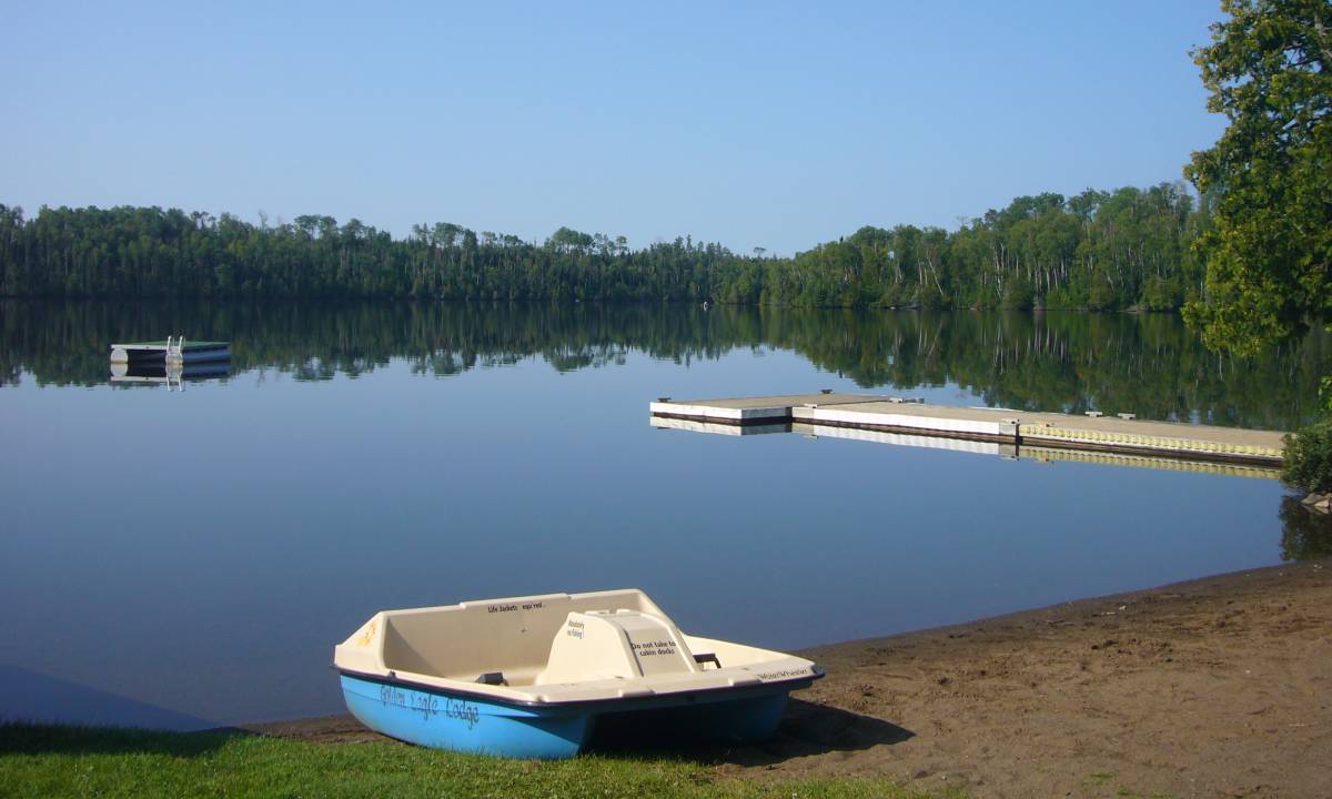 Paddle boat on Float Lake beach