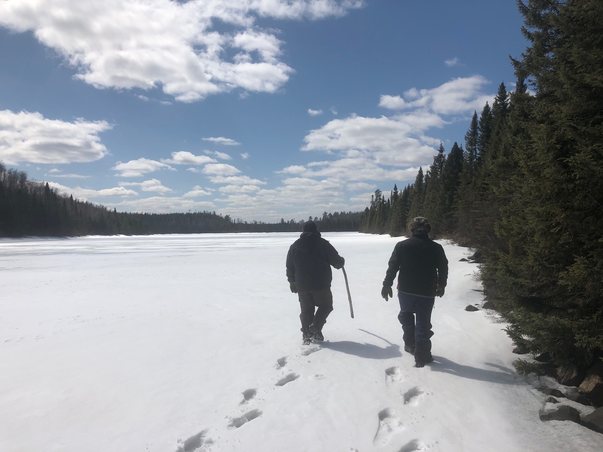 Walking around Rudy Lake in winter